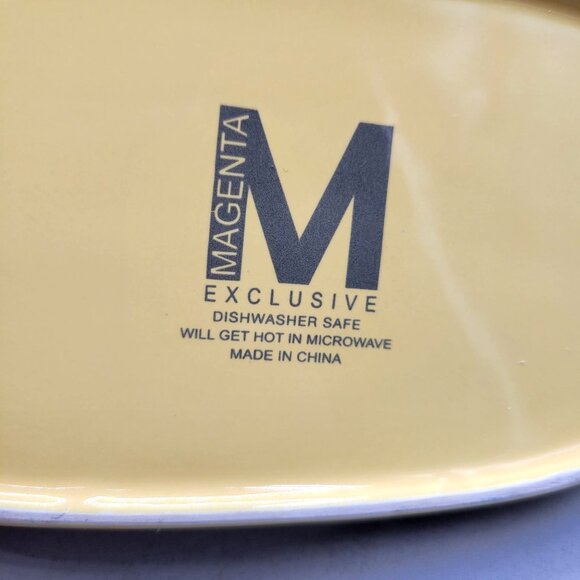 Rare Rae Dunn Magenta Exclusive Yellow Ceramic Butter Dish Bunny Knob Floral - Picture 10 of 10